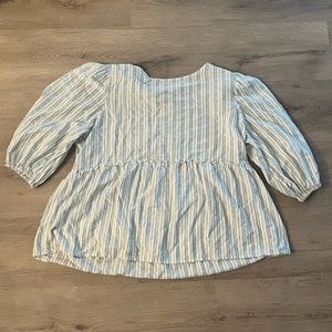 Size XXL Time and Tru Light Blue and White Top